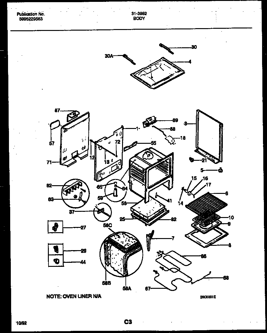 Tappan 73-3751-66-02 upper body parts diagram
