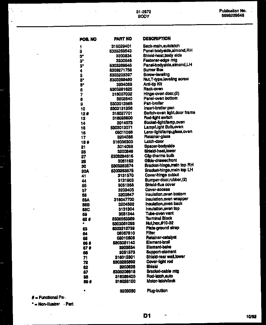 Tappan 31-3982-00-01 backguard diagram