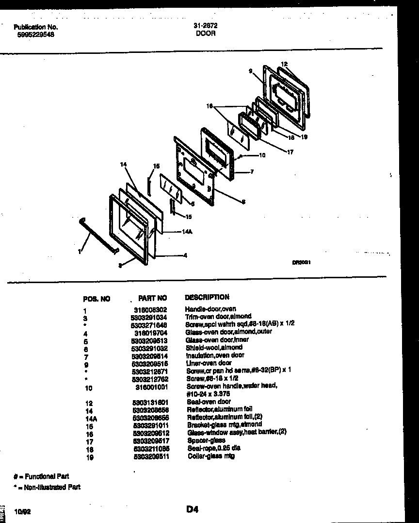 Tappan 31-3982-00-01 cooktop and drawer parts diagram