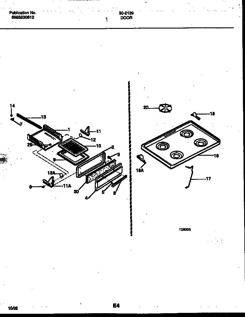 Tappan 30-2272-00-01 door diagram