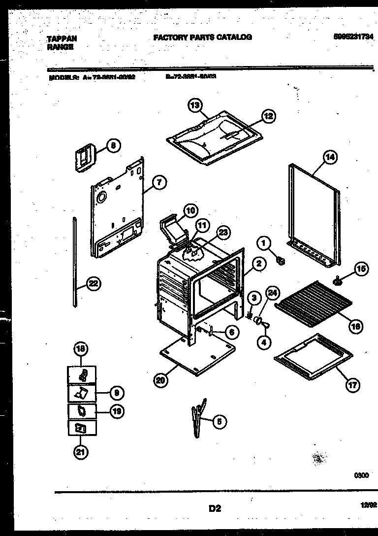 Tappan 72-3651-00-02 lower body parts diagram