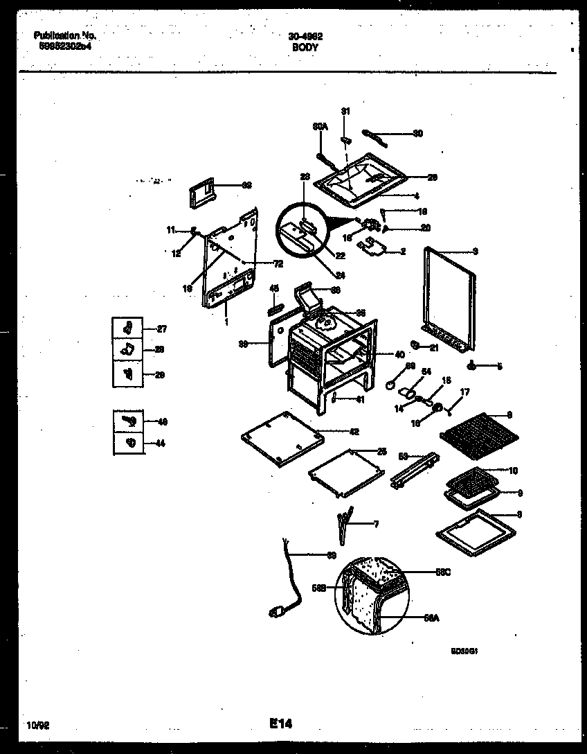 Tappan 30-4962-23-01 body parts diagram