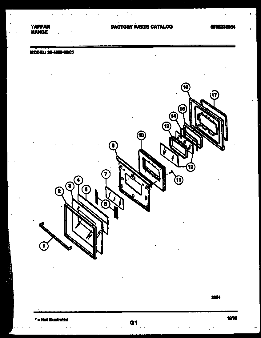 Tappan 30-4980-08-05 door parts diagram