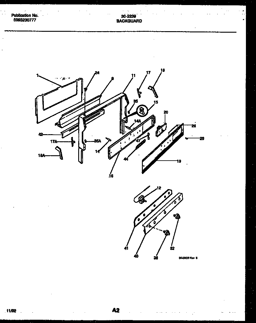 Tappan 30-2239-23-09 backguard diagram
