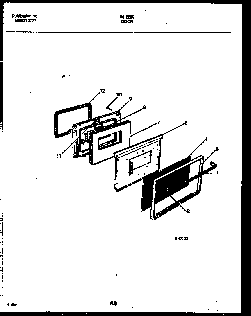 Tappan 30-2239-23-09 door parts diagram