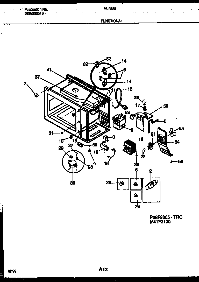 Tappan 56-9833-10-03 functional parts diagram