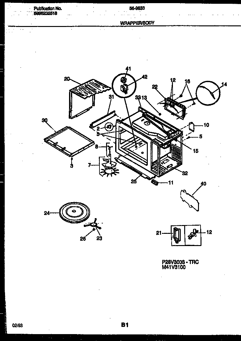 Tappan 56-9833-10-03 wrapper and body parts diagram