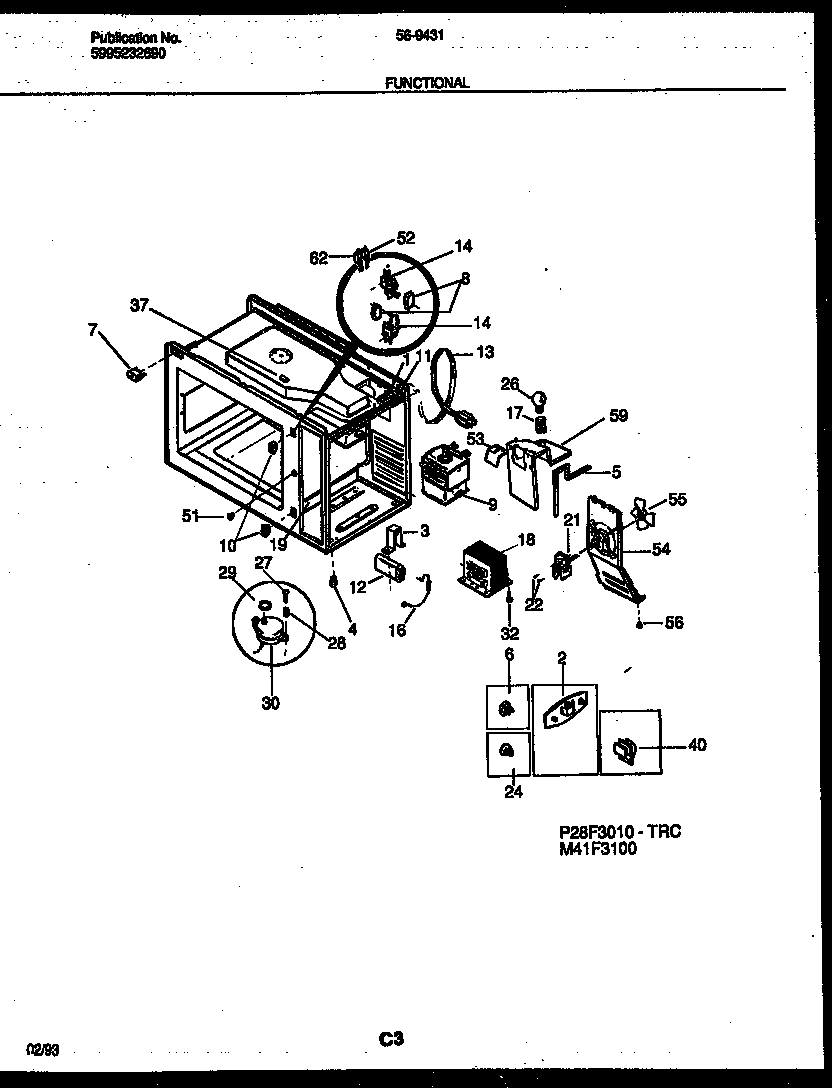 Tappan 56-9431-10-05 functional parts diagram