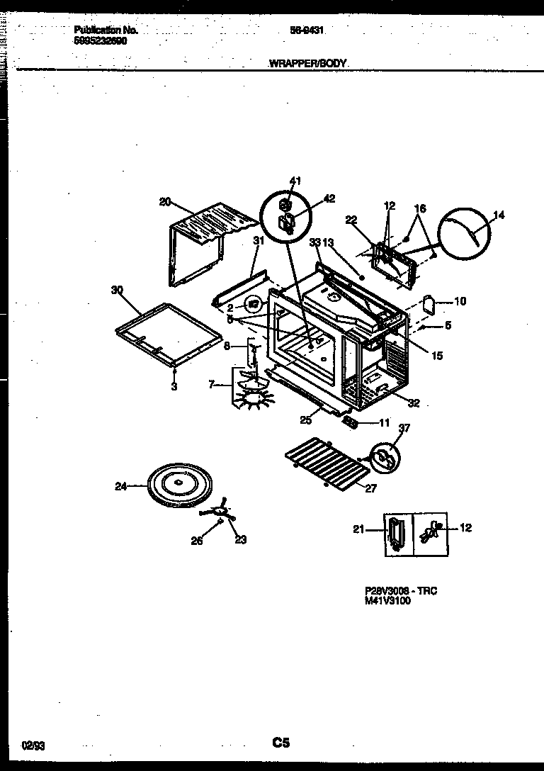 Tappan 56-9431-10-05 wrapper and body parts diagram