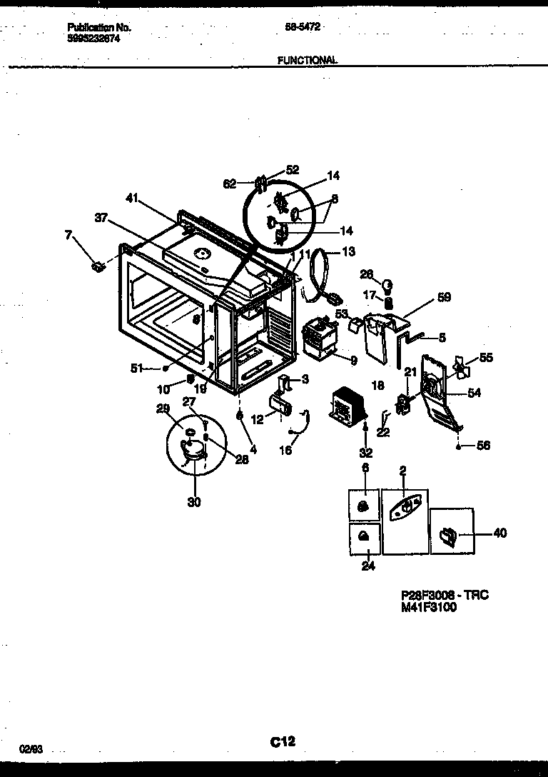 Tappan 56-5472-10-03 functional parts diagram