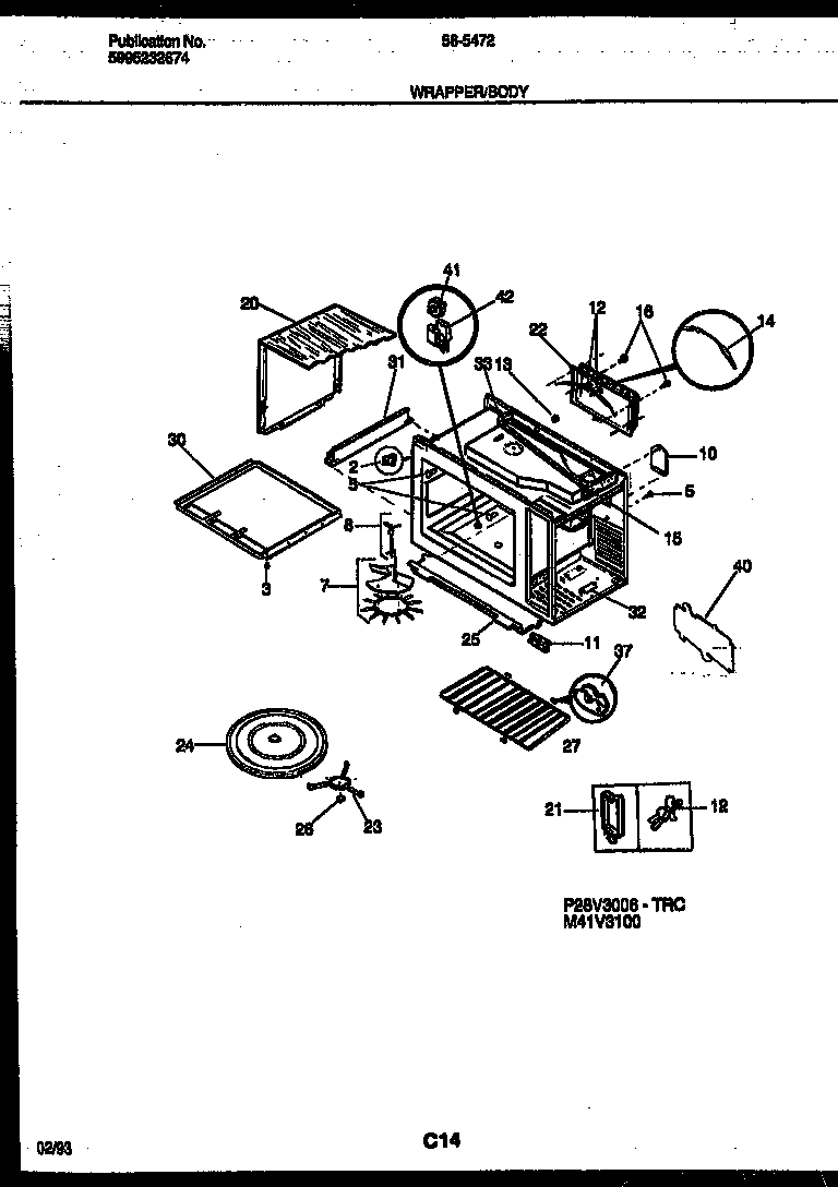 Tappan 56-5472-10-03 wrapper and body parts diagram