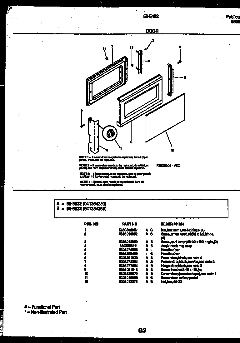 Tappan 56-9532-10-03 door parts diagram