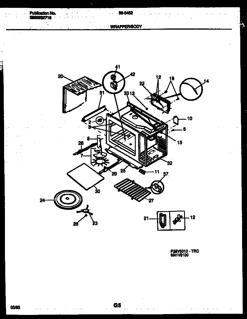 Tappan 56-9532-10-03 wrapper and body parts diagram