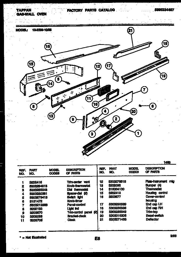 Tappan 12-2299-00-06 control panel diagram