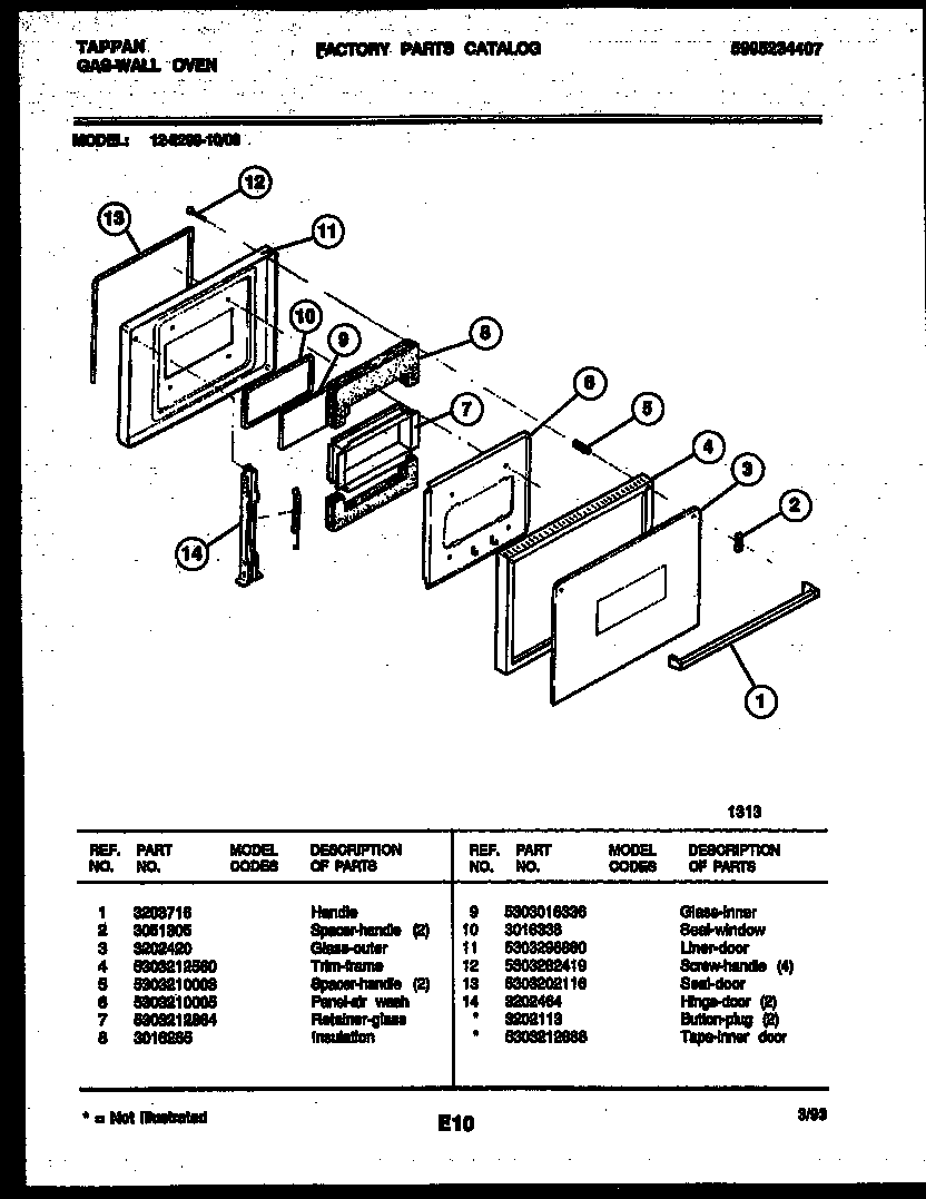 Tappan 12-2299-00-06 door parts diagram