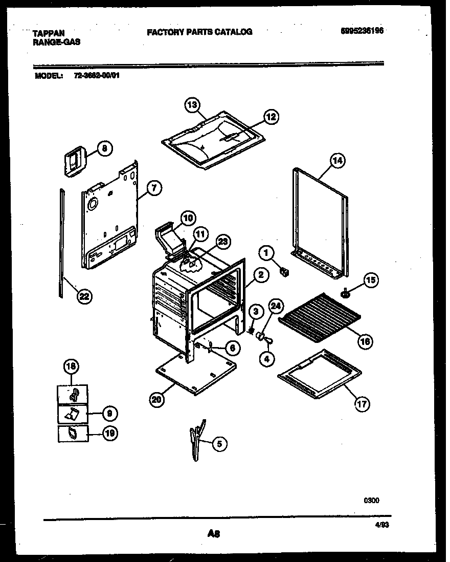 Tappan 72-3662-23-01 lower body parts diagram