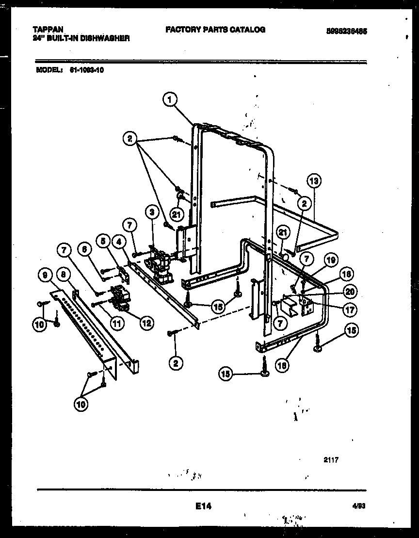Tappan 61-1083-10-00 power dry and motor parts diagram