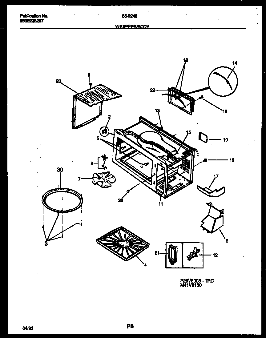 Tappan 56-2243-10-03 wrapper and body parts diagram