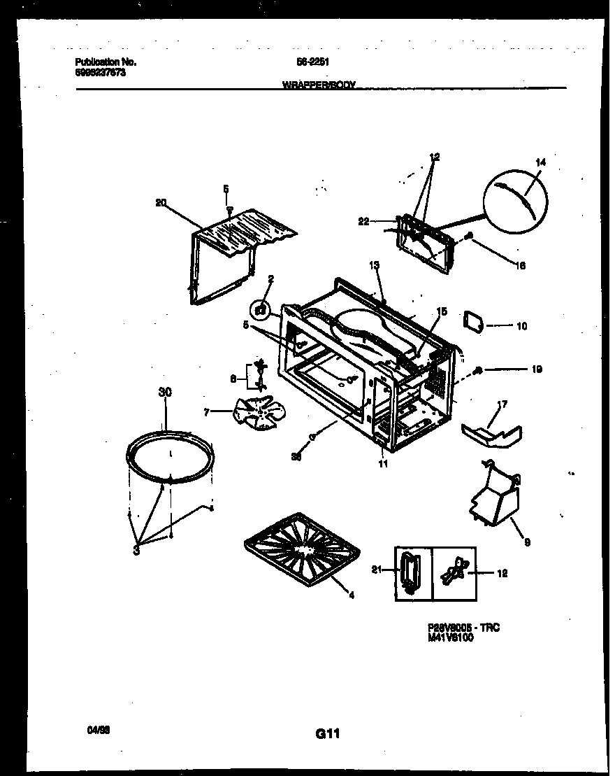 Tappan 56-2251-10-04 wrapper and body parts diagram