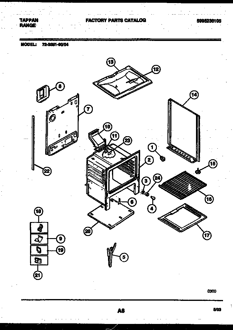 Tappan 72-3651-00-04 lower body parts diagram