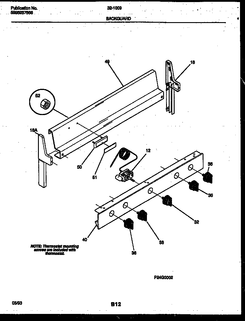 Tappan 32-1009-23-09 backguard diagram