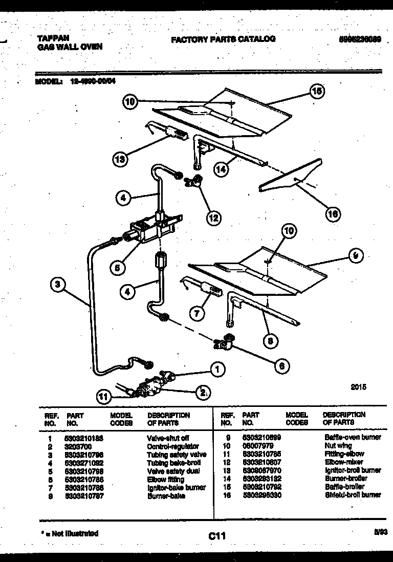 Tappan 12-4990-00-04 gas control diagram