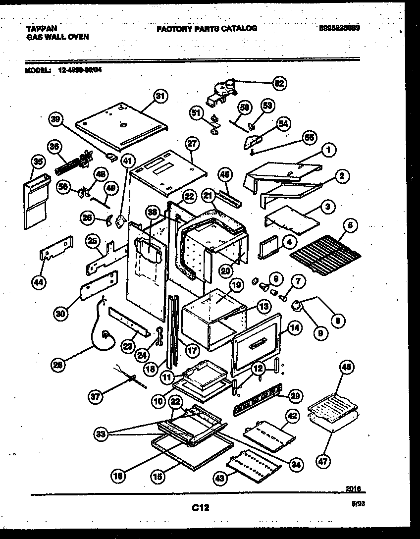 Tappan 12-4990-00-04 body parts diagram