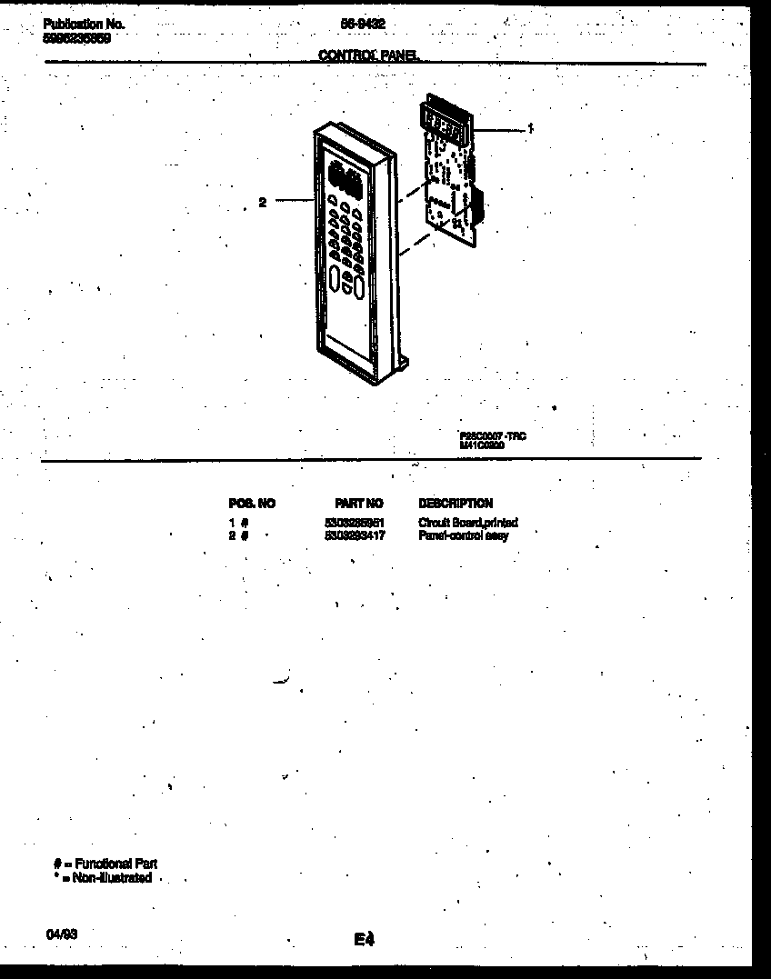 Tappan 56-9432-10-06 control panel diagram