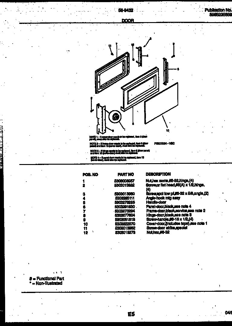 Tappan 56-9432-10-06 door parts diagram