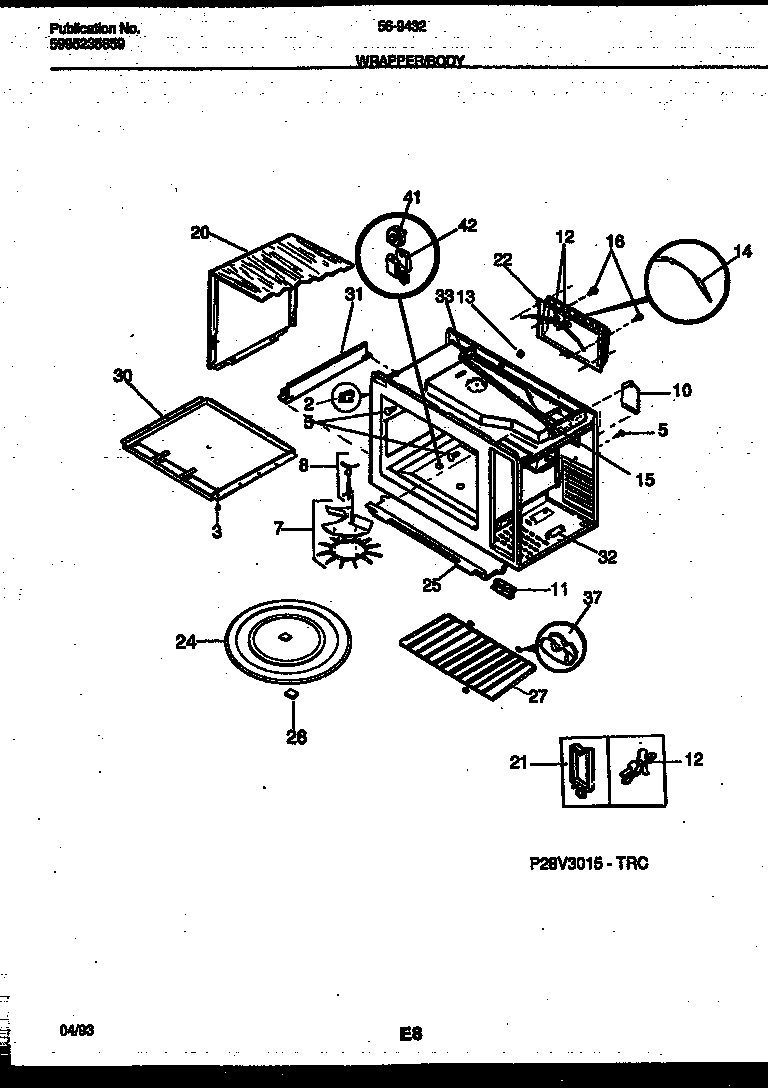 Tappan 56-9432-10-06 wrapper and body parts diagram