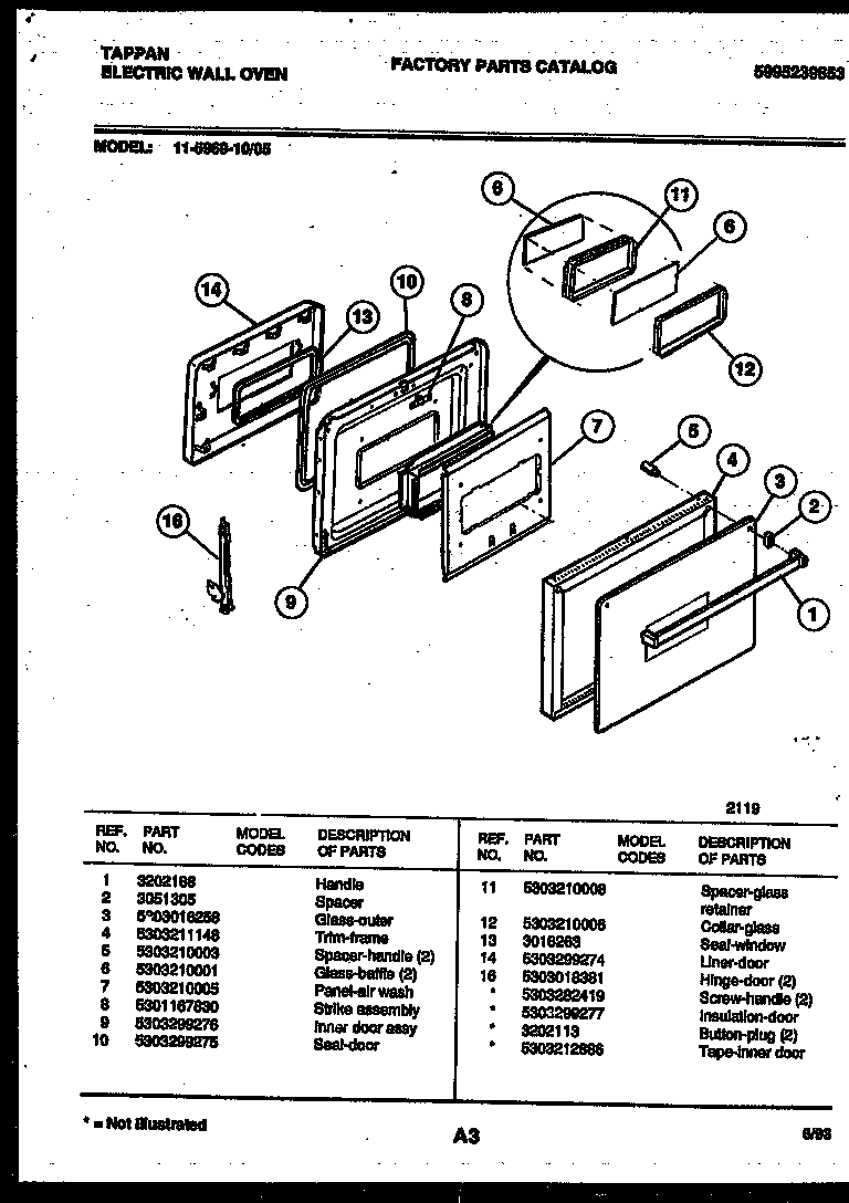Tappan 11-5969-00-05 door parts diagram