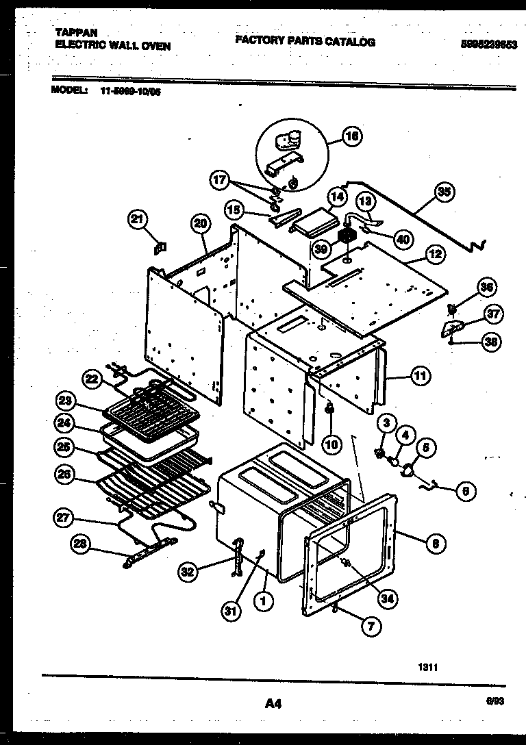 Tappan 11-5969-00-05 body parts diagram