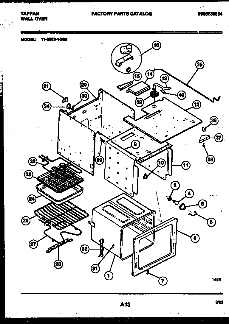 Tappan 11-2969-00-05 body parts diagram