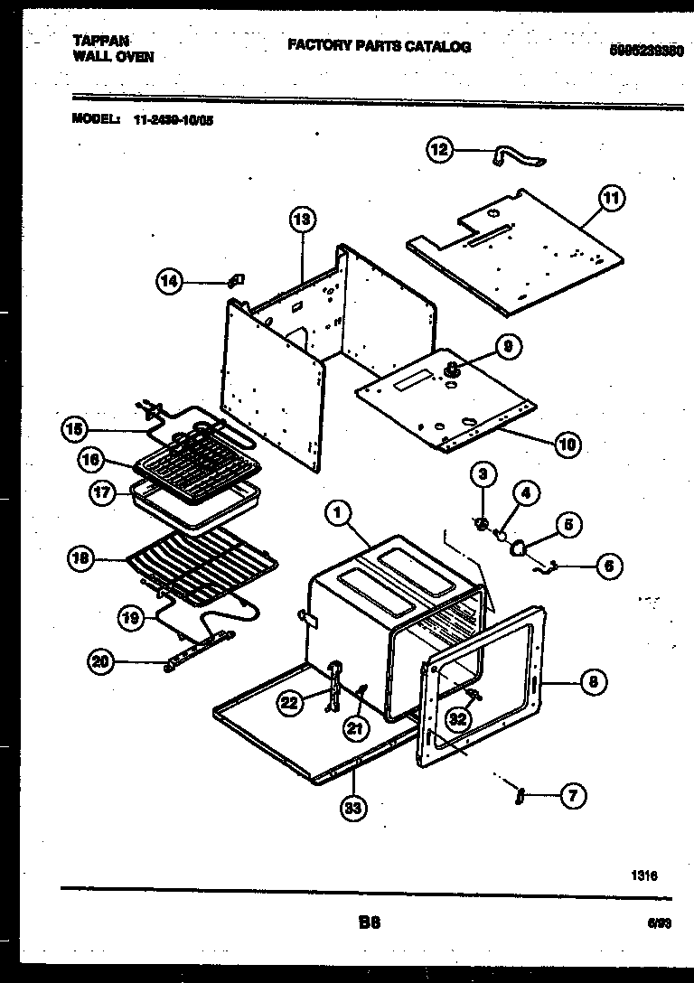 Tappan 11-2439-00-05 body parts diagram