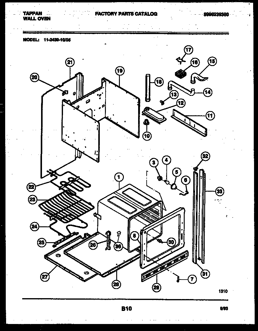 Tappan 11-2439-00-05 body parts diagram