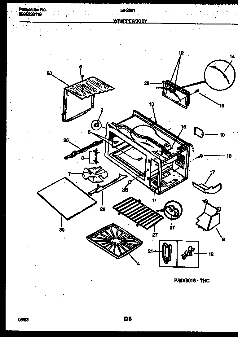 Tappan 56-2651-10-04 wrapper and body parts diagram