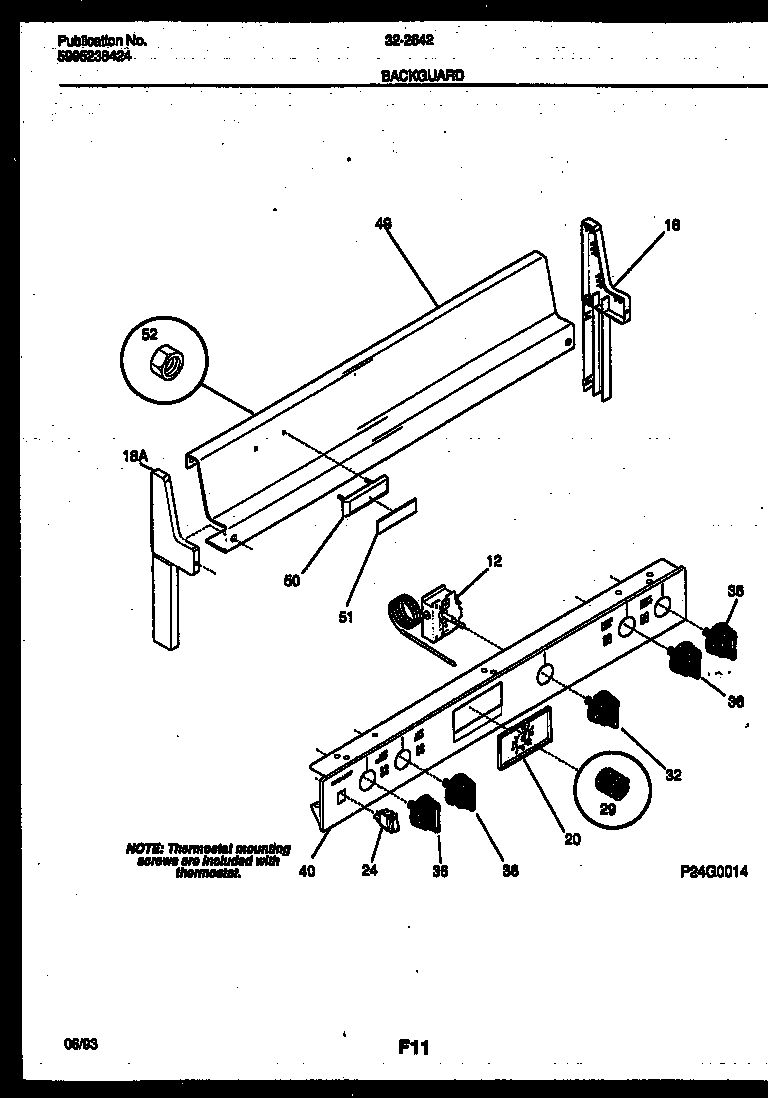 Tappan 32-2642-32-02 backguard diagram