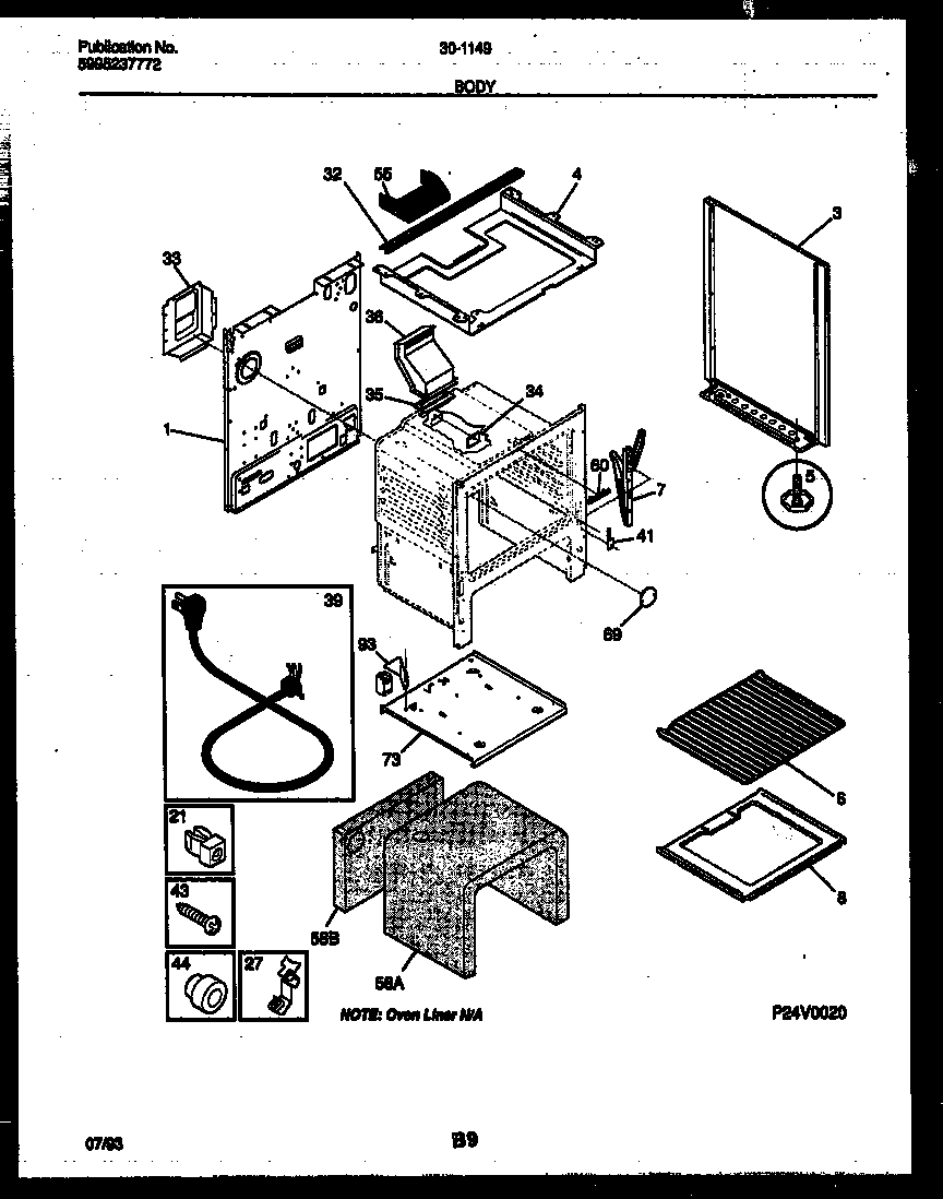 Tappan 30-1149-23-11 body parts diagram