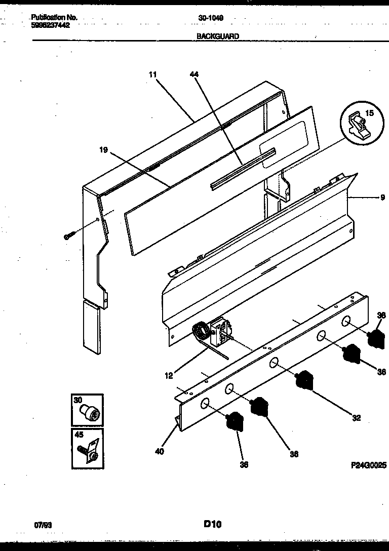 Tappan 30-1049-23-09 backguard diagram