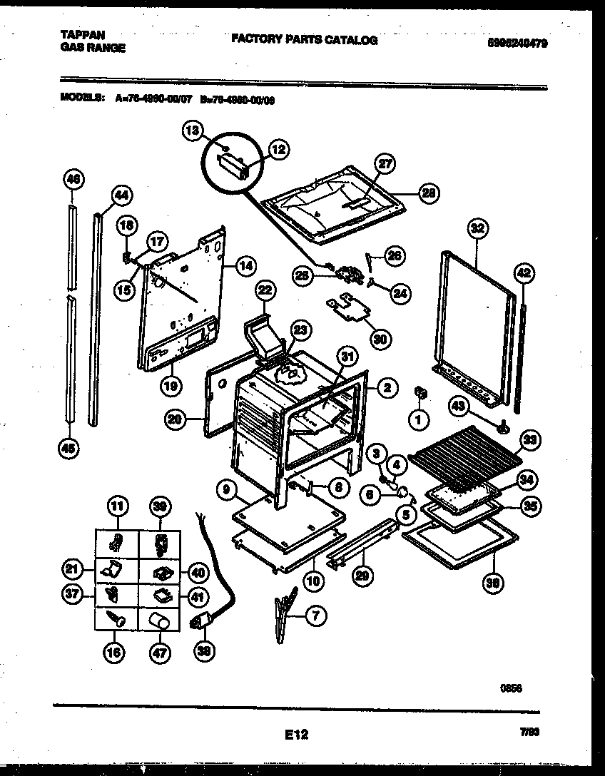Tappan 76-4960-00-08 lower body parts diagram