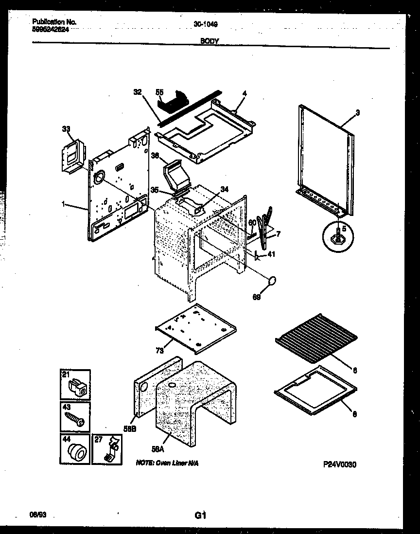 Tappan 30-1049-23-10 body parts diagram