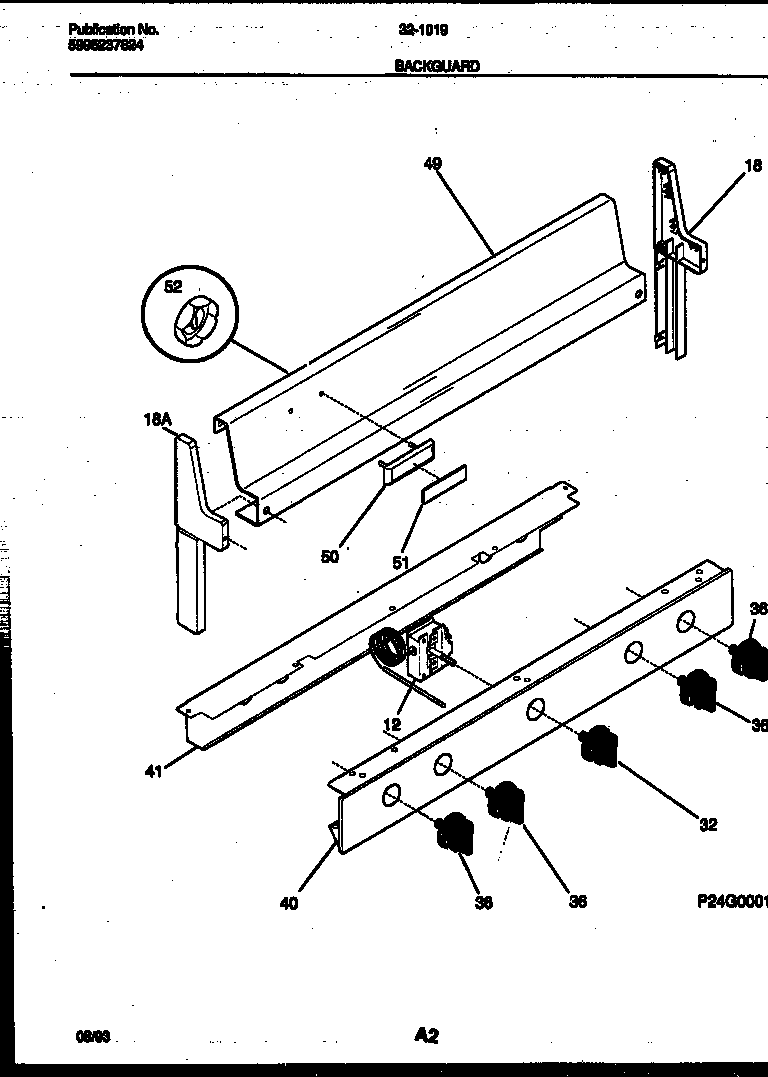 Tappan 32-1019-00-11 backguard diagram