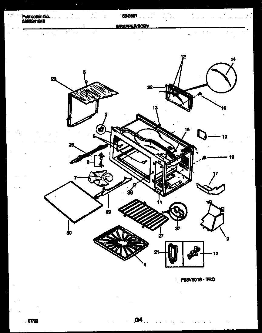 Tappan 56-2661-10-04 wrapper and body parts diagram