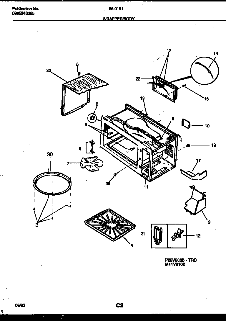 Tappan 56-9181-10-04 wrapper and body parts diagram