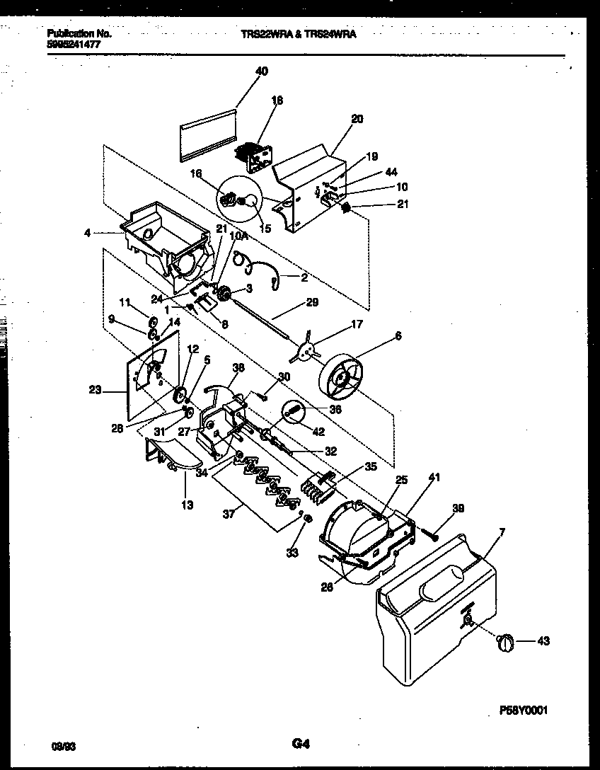 Tappan TRS22WRAD0 ice dispenser diagram