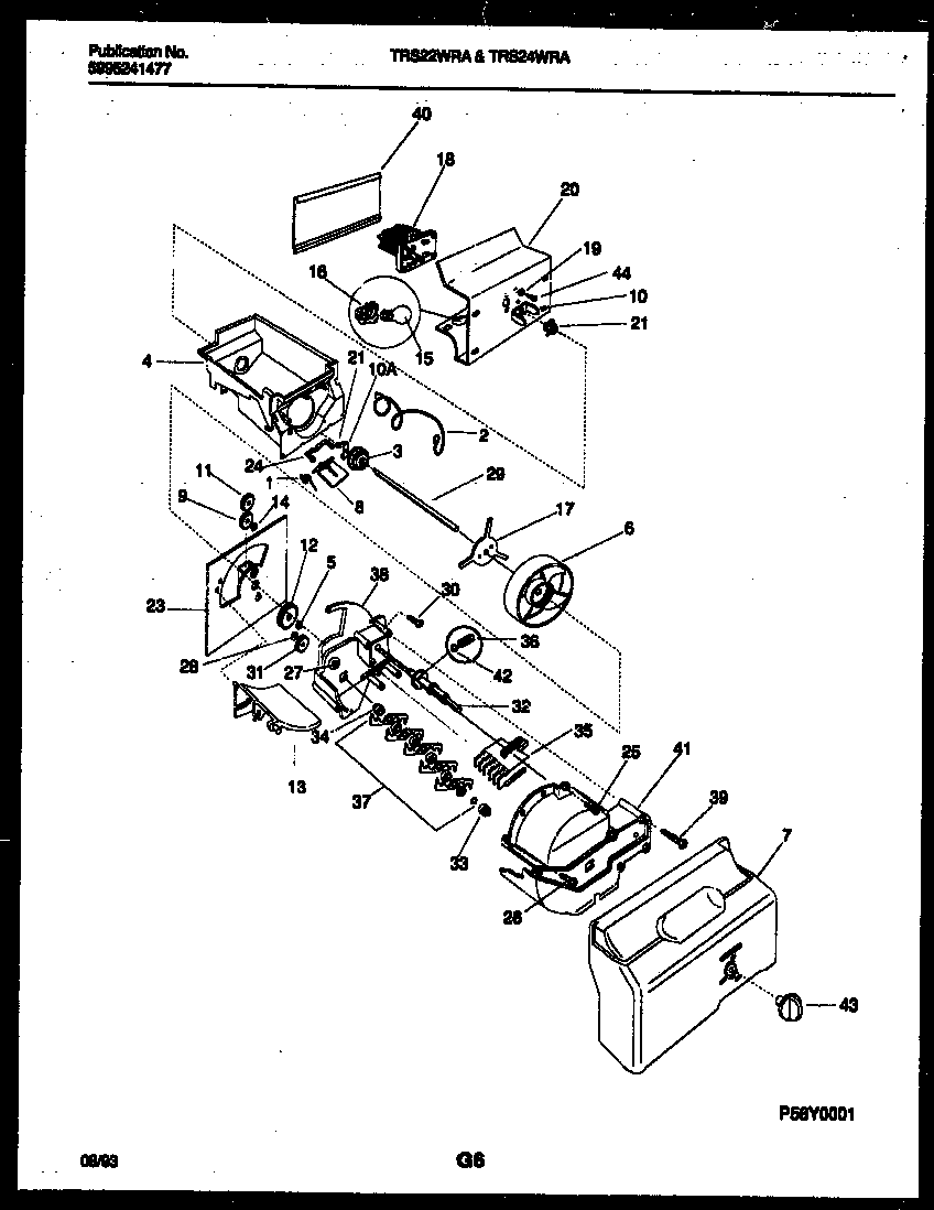 Tappan TRS22WRAD0 ice dispenser diagram