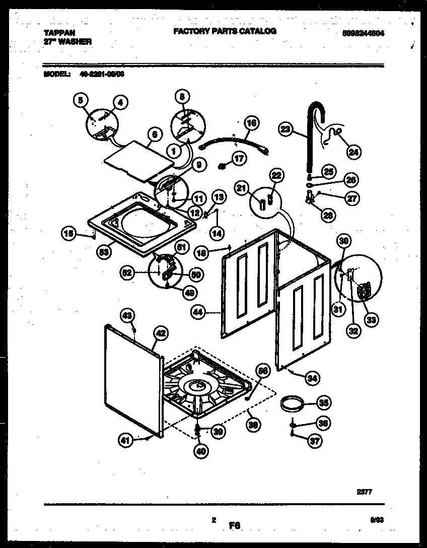 Tappan 46-2251-00-03 cabinet parts diagram