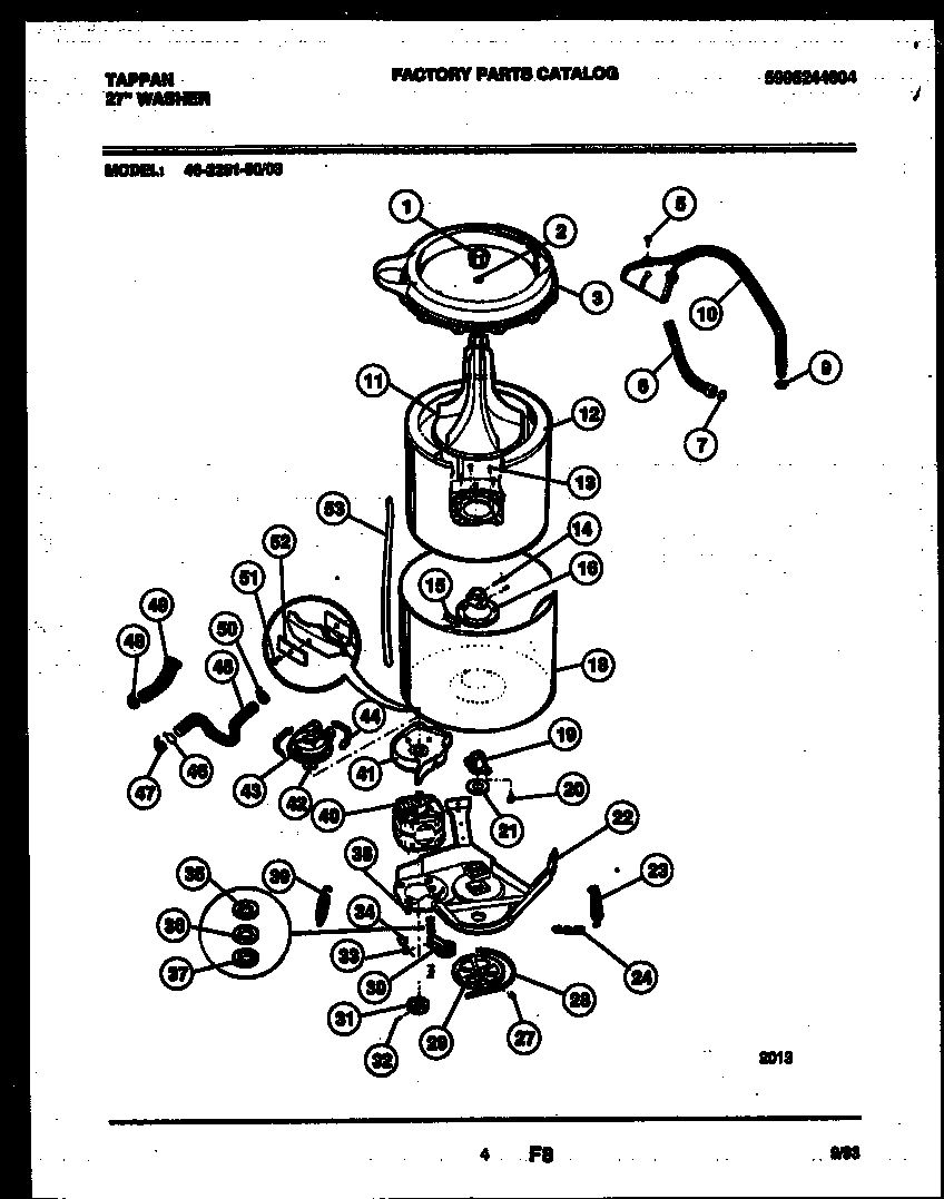 Tappan 46-2251-00-03 tub detail diagram
