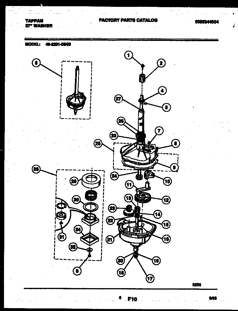 Tappan 46-2251-00-03 transmission parts diagram