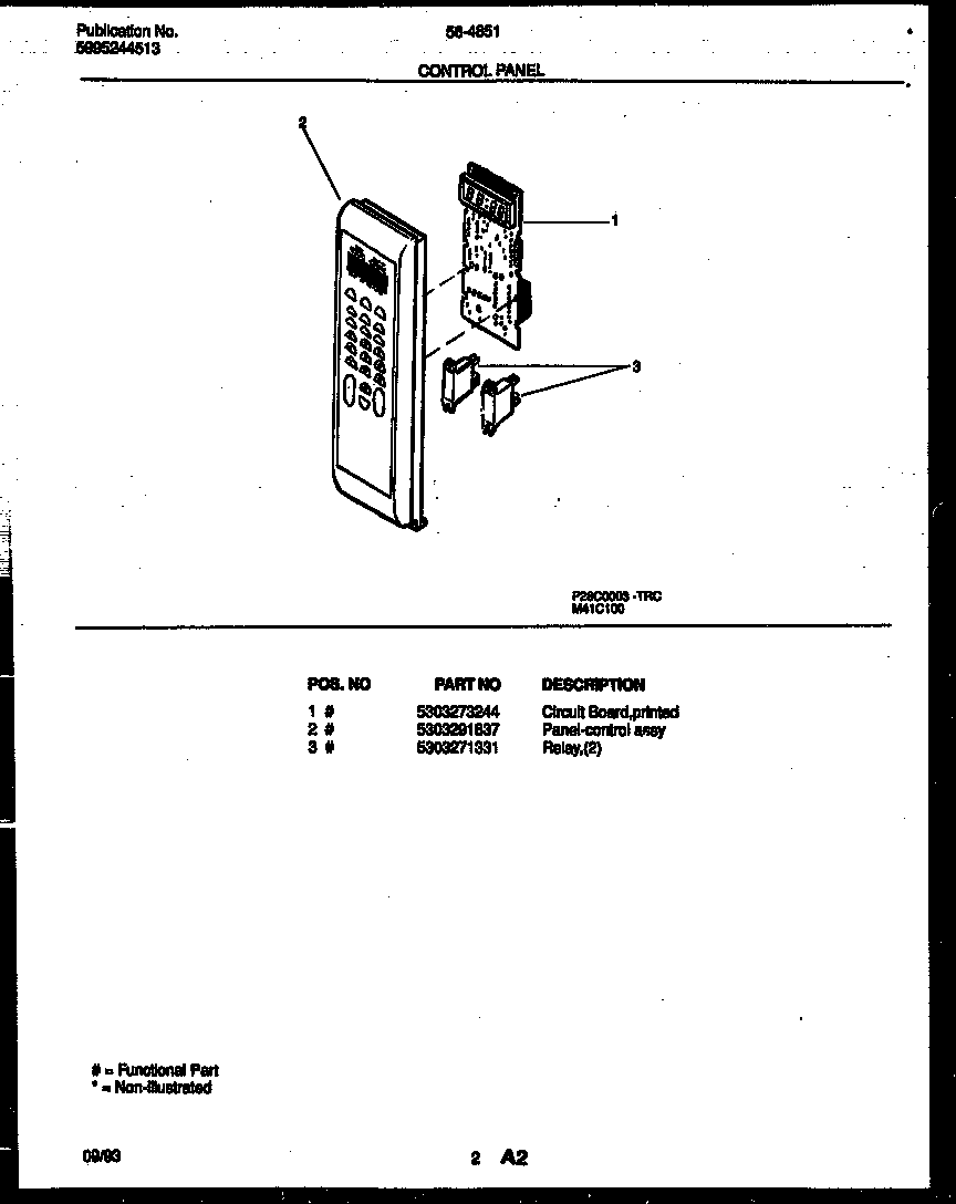 Tappan 56-4851-10-05 control panel diagram
